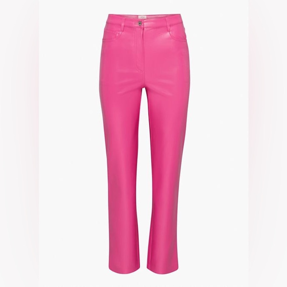 Aritzia Wilfred Melina Leather Pant in Hot Pink Size 2 RARE